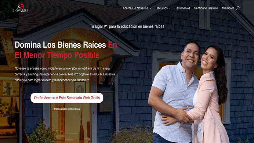 Novarise Latino páginda de ventas - Anthony y Lucelia